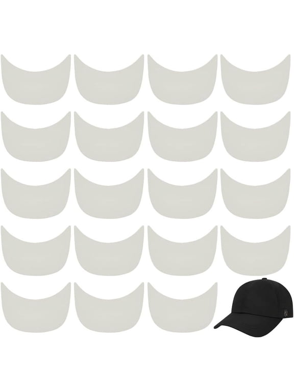 20Pcs Baseball Cap Visor Insert White-Gray Ball Cap Form Shaper Plastic Hat Brim Baseball Hat Shaper Bump Cap Insert for Craft Sewing Caps Supplies Making for making