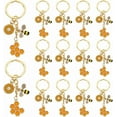 thumbnail image 1 of 20Pcs Bee Key Chain Bag Charms with Flower Honeybee Cute Enamel Employee Appreciation Keychains Bumble Bee Keyring for Thank You Gifts Teacher Student Worker Staff Backpack Bag Accessories Gold, 1 of 5