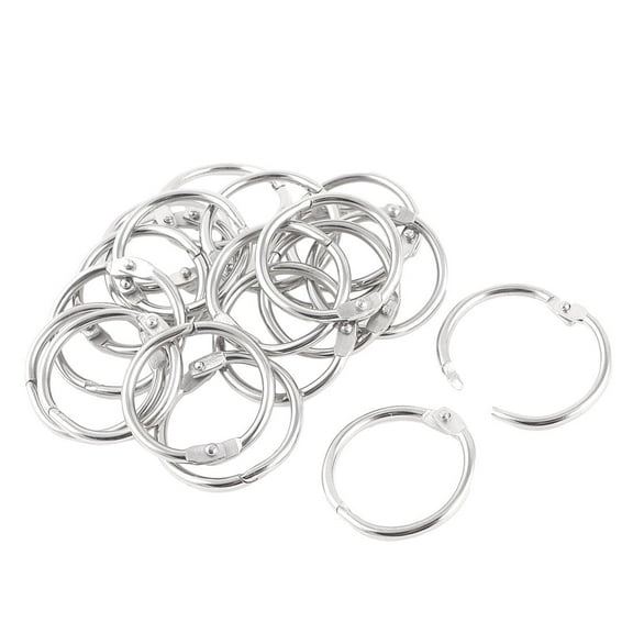 20Pcs Binder Rings 1 Inch/25mm Silver Metal Book Rings for Home or Office