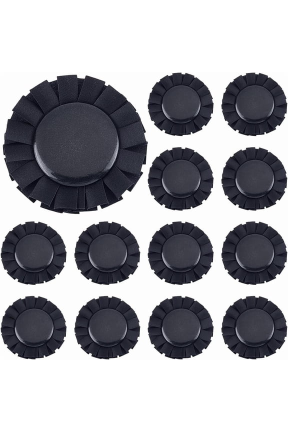 20Pcs Black Blank Award Ribbon Button Pin Brooch Winner Victory Ribbons Flat Round Badge Grand Prize for DIY Classroom Party Accessory Competition Sports Event School Contests Show