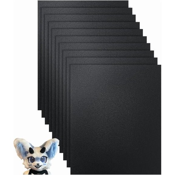 20Pcs Black Frosted Fursuit Eyes DIY Sheets Waterproof PP Plastic Craft Materials