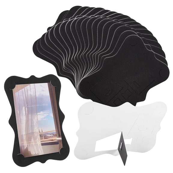20Pcs Black Paper Picture Frames 5.2x7.3 Inch Paper Photo Frame Cards Cardboard Picture Frame with Easel Standing Cardboard Photo Frames