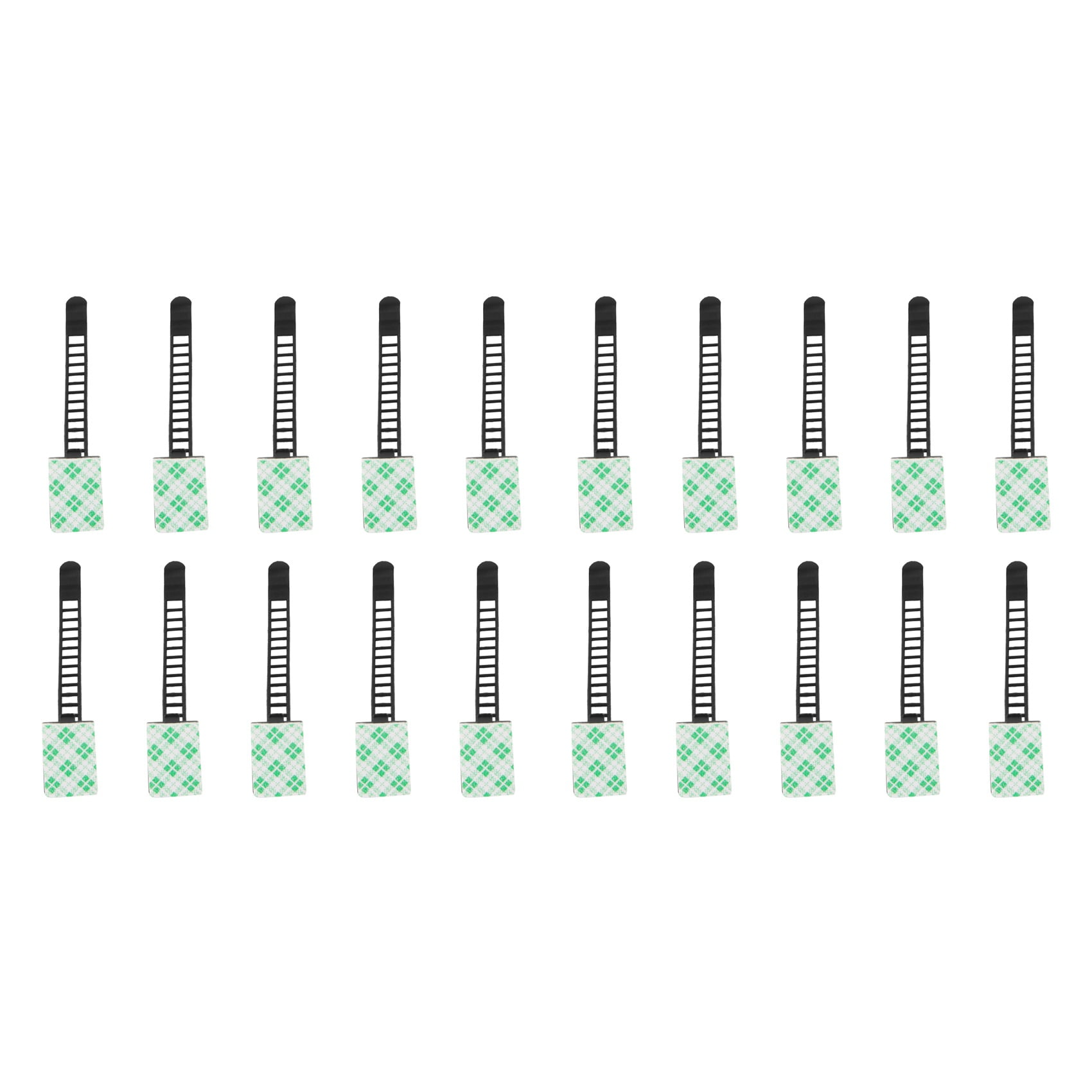 20Pcs Black Sticky Adjustable Wire Ties Cable Clips Clamp Plastic Self