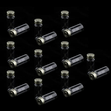 20Pcs/ Bottles Transparent Glass Vials Pull- Containers for Eye 10ml