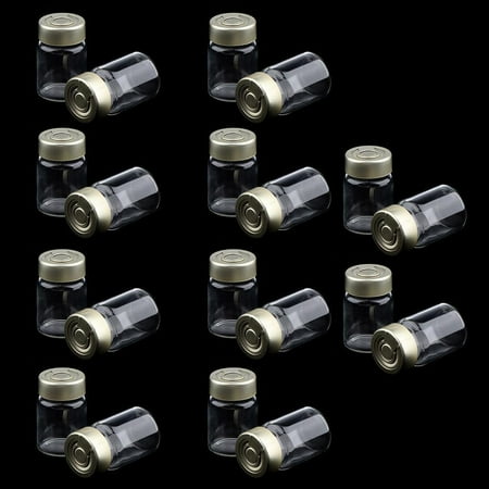 20Pcs/ Bottles Transparent Glass Vials Pull- Containers for Eye 5ml