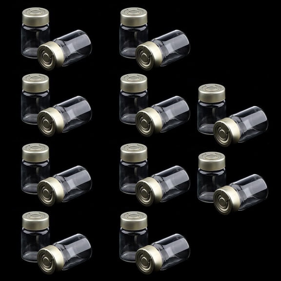 20Pcs/ Bottles Transparent Glass Vials Pull- Containers for Eye 5ml