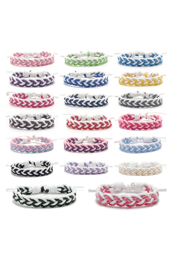 20Pcs Braided Friendship Bracelet with a Sliding Knot Closure, Handmade Adjustable Woven String Bracelet, Best Friend Bracelets, Rope Bracelet, Colorful Boho Bracelets