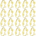 thumbnail image 1 of 20Pcs Brass Clip-on Earring Converter with Easy Open Loop Earring Clips for None Pierced Ears DIY Earring and Turn Any Studs (Gold), 1 of 5