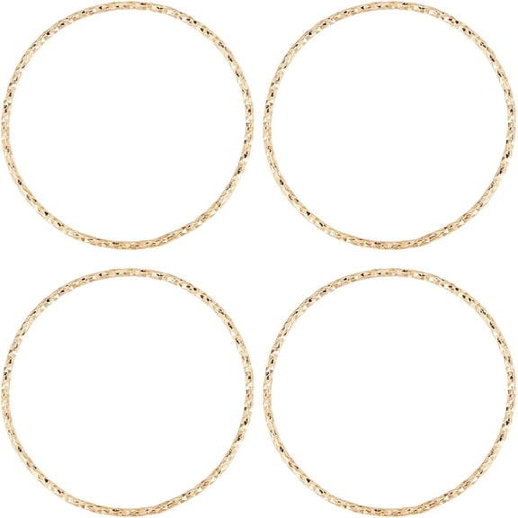 20Pcs Brass Linking Rings Textured Soldered Nickel Free Round Ring Real 18K Gold Plated 30mm DIY