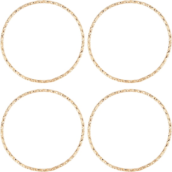 20Pcs Brass Linking Rings Textured Soldered Nickel Free Round Ring Real 18K Gold Plated 30mm