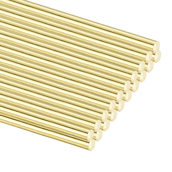 20Pcs Brass Round Rods, 0.8mm OD x 300mm Length Solid Stock Lathe Bar for Crafts