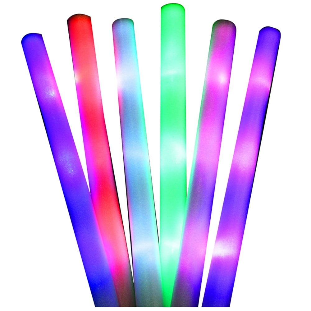 1/10Pcs LED Foam Glow Sticks Colorful RGB Luminous Fluorescent Foam Stick  Cheer Tube Dark Lighting For Xmas Birthday Party Decor - AliExpress