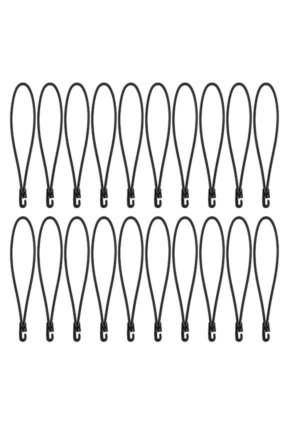 20Pcs Bungee Cord Expander Tarpaulin Tensioner Straps Strong Elastic Tie Down Rope with Hook for Camping, Tarps, Tents