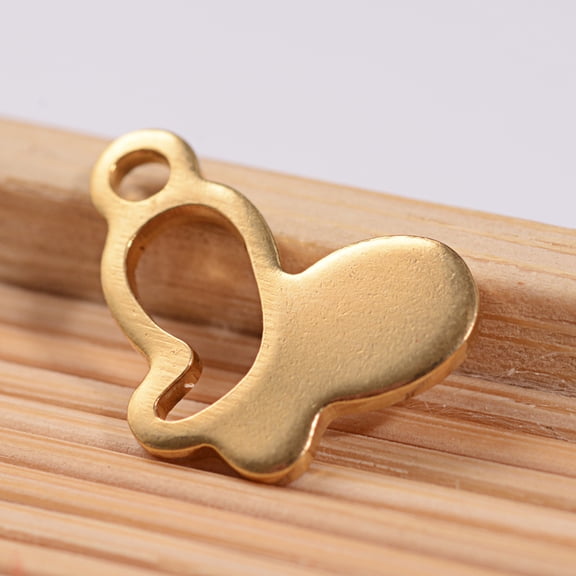 20Pcs Butterfly 304 Stainless Steel Charms Golden Metal Charms Pendant Ion Plating(IP) Jewelry Findings for Women DIY Necklace Bracelet Earring Jewelry Craft Making 14x10x1mm Hole: 2mm DIY