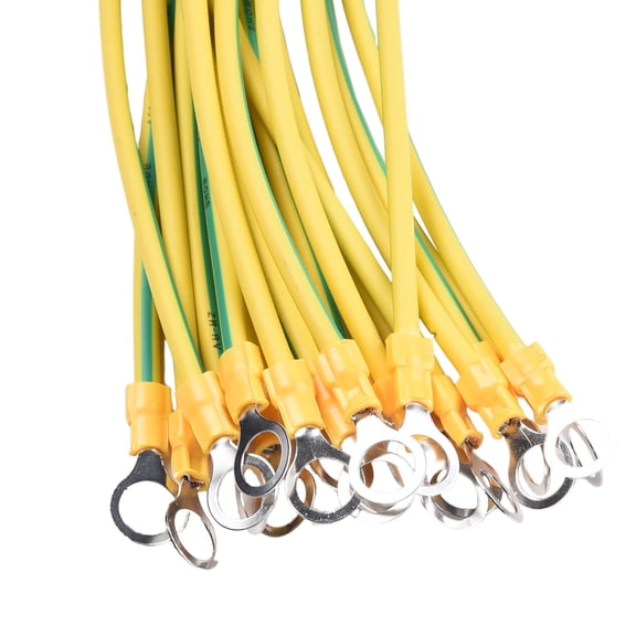 20Pcs Bvr Solar Pv Ground Wire with Terminals 10/12/14 Awg Solar Ground Wire 12Awg-30Cm