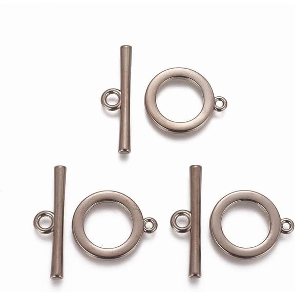 20Pcs CCB Plastic Toggle Jewelry Clasps Gunmetal 25.5x21.5x3mm Jewelry Making Accessories for Bracelet Necklace Crafting