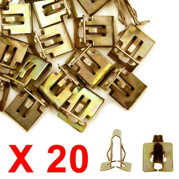 20Pcs Car Front Console Dash Dashboard Trim Metal Retainer Rivet Fastener Clips Instrument Panel Trim Metal Clip J91 Accessories