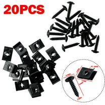 20Pcs Car Metal U-Type Clip With Screw Screw Fastener Clips Car Bumper Trim Panel Fasteners Screw Buckle Iron Sheet