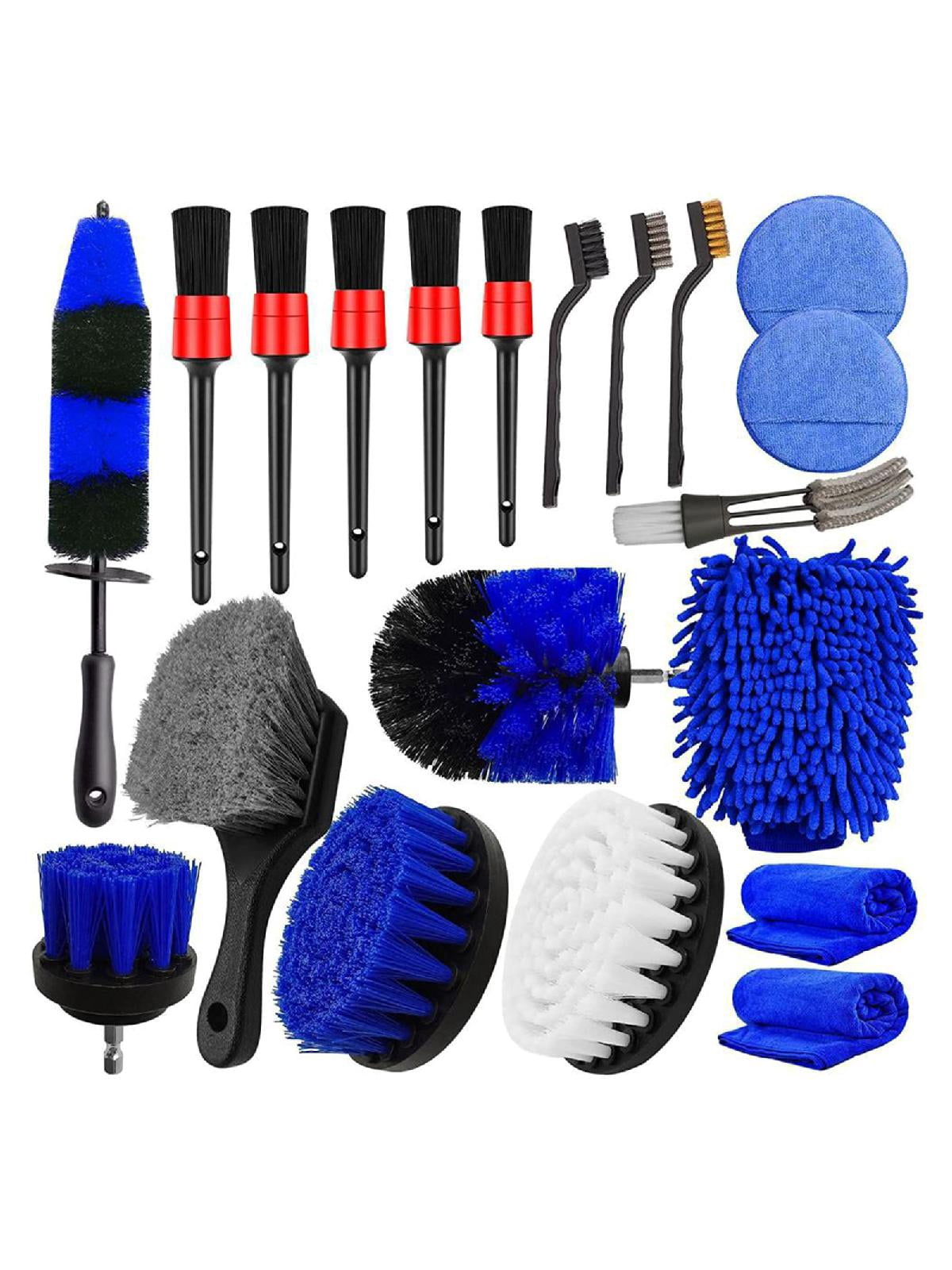 20Pcs Car Wheel Tire Cleaning Brush Set, Car Detailing Kit, Car Detailing Brush Set Wheels for Rim Brush Detailing Brush