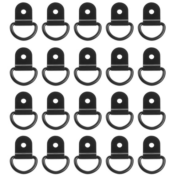 20Pcs Cargo Lashing Mount D Staple Cleat Tie Down Trailers for Trucks Horsebox Ropes