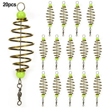 20Pcs Carp Fishing Spring Feeder Fishing Bait Cage Inline Fishing Feeder