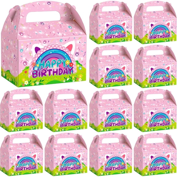 20Pcs Cartoon Dollhouse Party Favors Boxes, Prepare Candy Snacks Gift Boxes for Dollhouse Birthday Theme Party, Kraft Candy Treat Goodie Boxes For Birthday Baby Shower Decorations Supplies