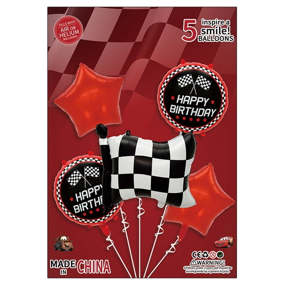 20Pcs Cartoon Race Car Birthday Party Decorations Large Lightning Race Car Foil Balloons 18 Inch Cars Themed Birthday Party Decor Supplies