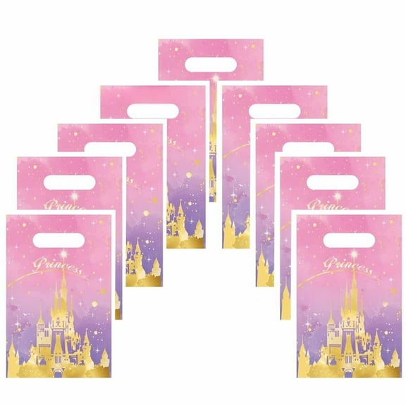 20Pcs Castle And Beautiful Princess Anime Cartoon Theme Party Gift Bags, Handheld Favor Candy Bags with Carry Handle for Birthday Party Decorations Supplies