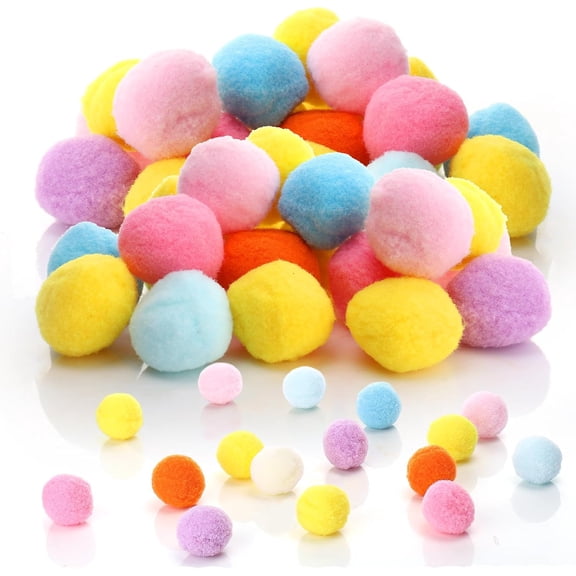 20Pcs Cat Pom Pom Balls for Cat Toy Launcher, 1.2 Inch Plush Toys for Kittens, Fuzzy Balls for Indoor Cats