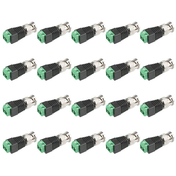 20Pcs Cat5 to Coaxial Camera CCTV BNC Male Jack Connector Screw Terminal Adapter