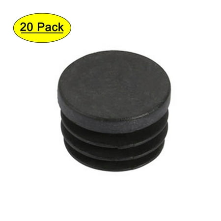 20Pcs Chair Table Leg Plastic Cap Ribbed Round Tube Insert Fit 20mm Dia Hole
