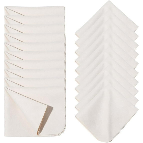 20Pcs Chamois Cloth Shammy Towel 148mm*175mm Suede Car Wash Towel Fiber Glasses Cleaning Cloth Beige Absorbent Fast Drying Suede
