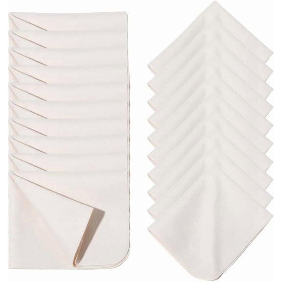 20Pcs Chamois Cloth Shammy Towel 148mm*175mm Suede Car Wash Towel Fiber Glasses Cleaning Cloth Beige Absorbent Fast Drying Suede