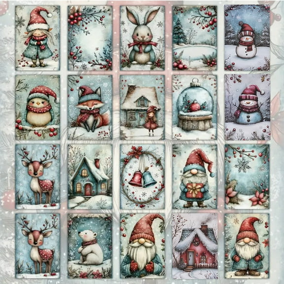 20Pcs Christmas Postcards for Festival Mailing Gift Exchanges 3.86x5.71Inch Holiday Themed Postcards for Kid Adult