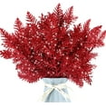 20Pcs Christmas Tree Picks Sprays 10.4" Glitter Artificial Pine Needles
