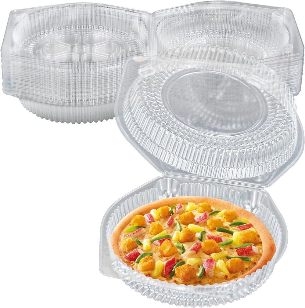 DPI Clear Hinged Plastic Food Containers 5 Inch 125 Pack For Cupcakes Takeout