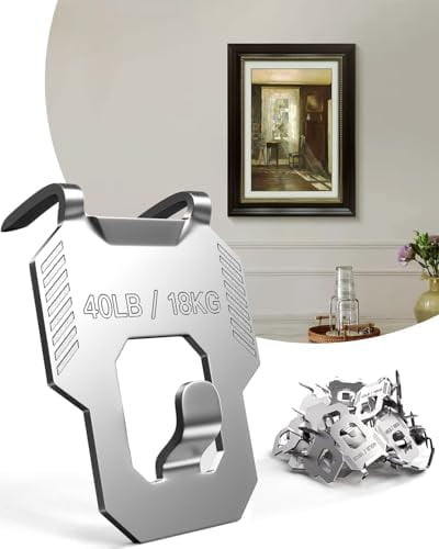 20Pcs Claw Drywall Picture Hanger: Wall Hooks for Hanging Picture Mirror Photo Poster Kit - No Damage Heavy Duty Wall Hanger for Room Office Decor Easy Tool-Free Nail-Free Holds Up to 40Lbs