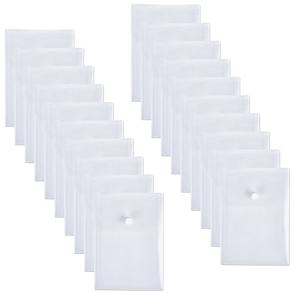 20Pcs Clear Die & Stamp Storage File Bag Plastic 6.7x4.7x0.3In Document Folders A6 Pockets Transparent Envelopes Waterproof