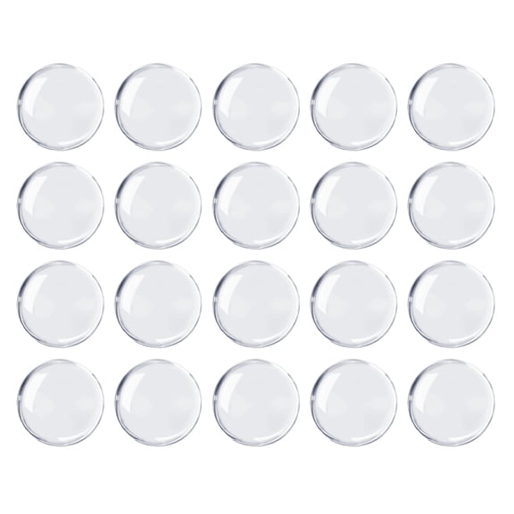 20Pcs Clear Glass Cabochons 2 Inch (5cm) Round Dome Cabochons Dome Tile Transparent Glass Tiles with Flat Backs