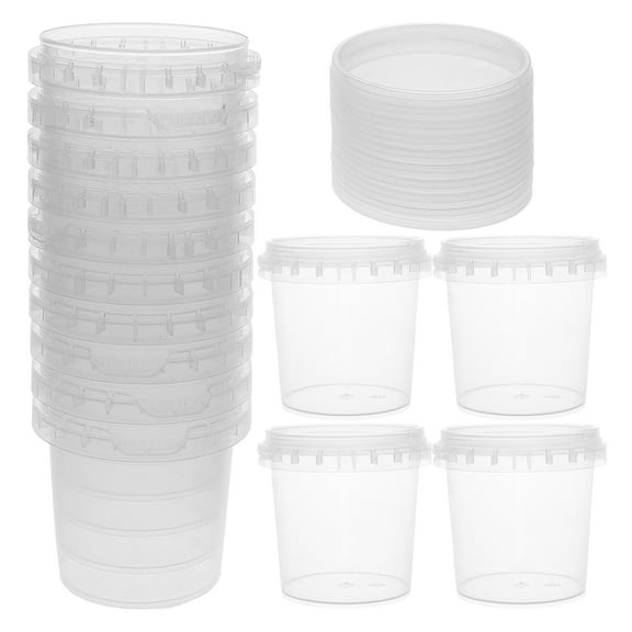 PENIKOKO Round Plastic Ice Cream Container General Users Takeout Home Use 20Set 2.8X2.8X2.8in