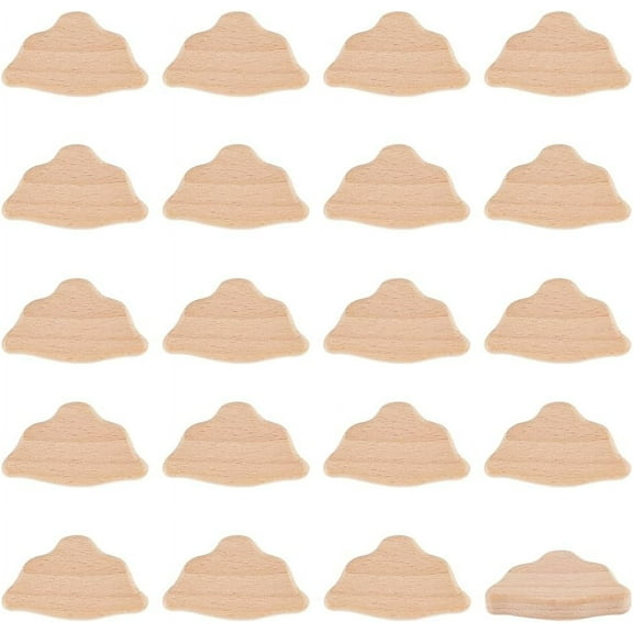 20Pcs Cloud Wood Blocks 2.1x1.3 Inch Unfinished Beech Wood Pieces 0.4 Inch Thick Cloud Wood Cutout Natural Blank Wood Pieces Blank Slices for DIY Crafts Drawing Painting Wood Engraving