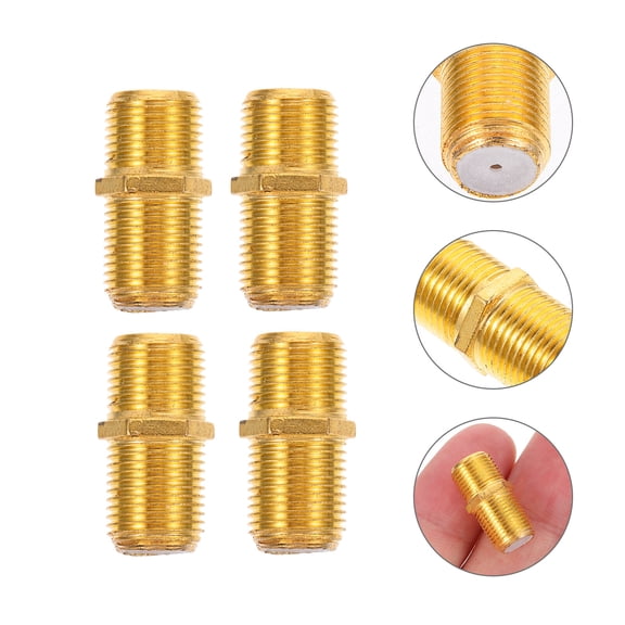 Pawsdot 20Pcs Straight Antenna Cable Connector Gold Coaxial Adapter for TV Networks