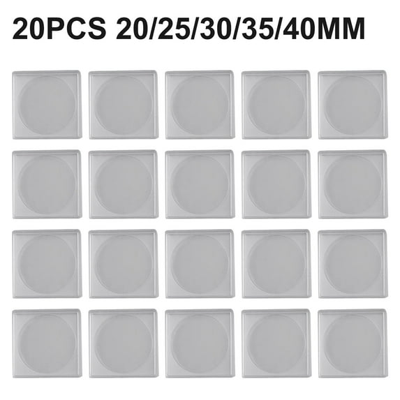 20Pcs Collection Organizer Storage Box Coin Capsule Case Container Square