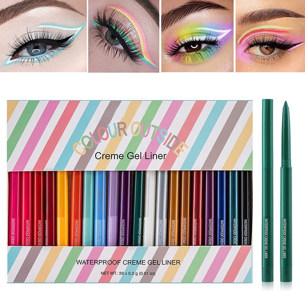 20Pcs Colorful Gel Eyeliner Pencil Set Colored Eye Liners Lasting