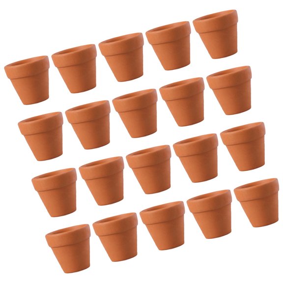 20Pcs Compact Chocolate Terracotta Succulent Pots for Indoor and Outdoor Decoration