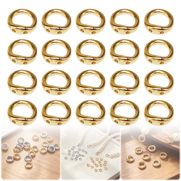 20Pcs Connector Rings for Jewelry Making, Double Hole Oval Link Loops, Durable Metal Jump Connector Links, DIY Bracelet Necklace Earring Craft Supplies, Jewelry Chain Extension Connection Findings