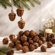 20Pcs Country Primitive Rusty Acorn Jingle Bells, 1.1 x 1.2 inch Rustic Farmhouse Home Decor for Christmas Crafting Autumn