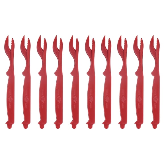 10Pcs Crab Leg Crackers, Crab Crackers Forks/Picks Bulk for Lobster, Crab, Crawfish, Prawns and Shrimp (Red)