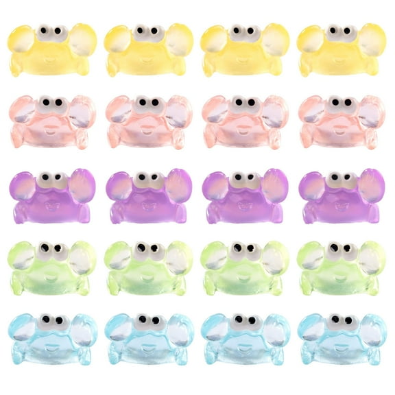20Pcs Cute Crabs Figurines Decoration Glows In Dark Craft For Tabletop Display