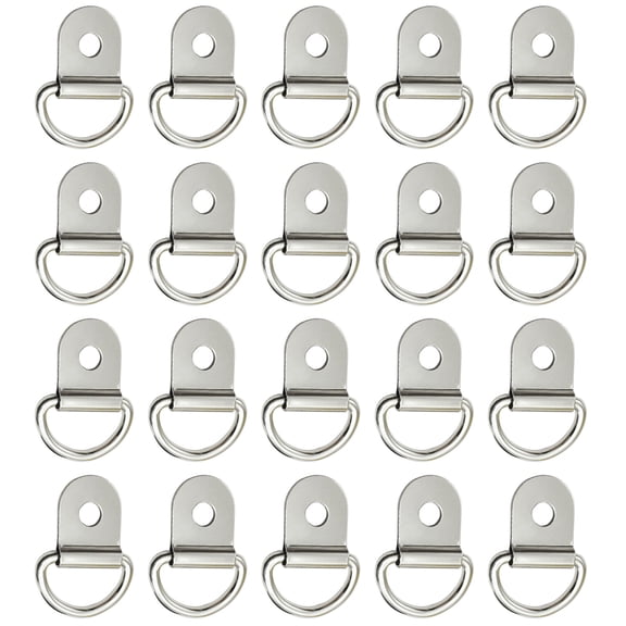20Pcs D Tie Down Small Steel D Rings Lashing for Loads on for Case Truck Cargo Trailers Boats